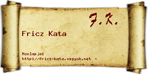 Fricz Kata névjegykártya
